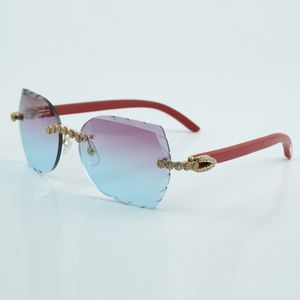 nouveau produit bouquet classics lunettes de soleil diamantées et taillées 8300817 avec branches en bois rouge naturel taille 60-18-135 mm