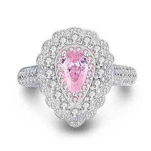 Nieuwe Product Merk Trouwringen Sieraden Real Sterling Sier Marquise Cut Roze Topaz Cz Diamond Moissanite Edelstenen Party Vrouwen