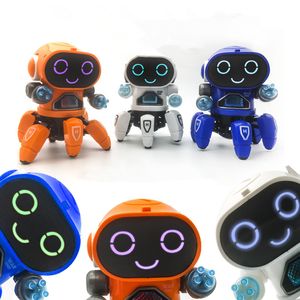 NIEUWE PRODUCT Dance Electric Six Claw Fish Small 6 Robot Lighting Music Children's Boy Street Kraam speelgoed Groothandel