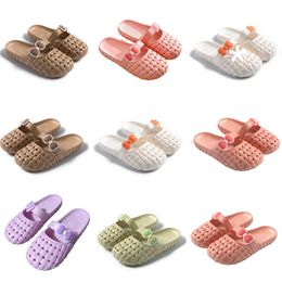 Nouveau produit Designer Summer Slipper pour femmes Vert Blanc Rose Orange Baotou Bottom Bow Slipper Sandal Fahion-042 Women Flat Slide GAI Outdoor Shoe 77158