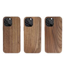 Nieuw product Milieuvriendelijke telefoonhoesjes voor iPhone 6s 7 8 Plus 11 12 13 Pro X XR XS Max 2023 Mode Kersenhout TPU Blank Back Cover Shell TOP-verkocht