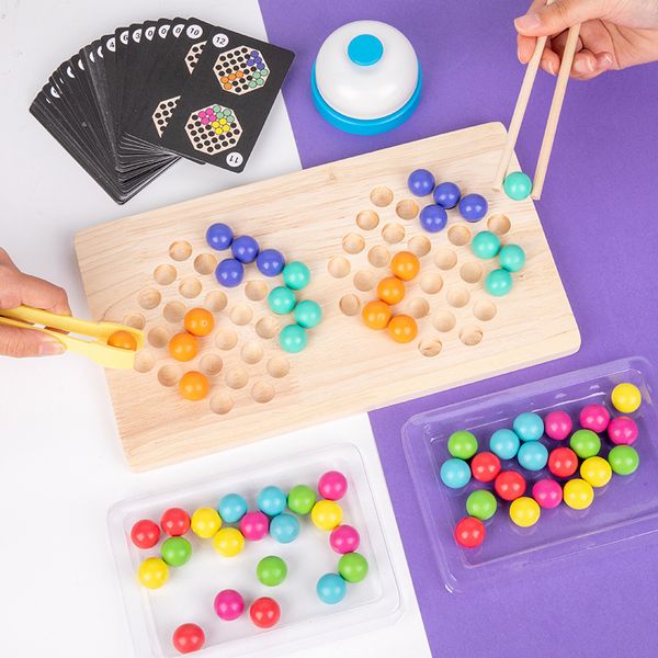 Nouveau produit Perles à vente chaude Fight Game Toy Perles en bois Giède à moteur fin en bois Clip Perles pour enfants pour les enfants