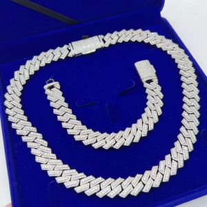 Nouveau produit Iced Out Sterling Silver pour la fabrication de bijoux VVS Moisanite Miami Cuban Link Chain