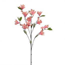 Nieuwe productideeën 11 hoofden magnolia orchidee enkele tak lange steel kunstzijde bloemen wit roze magnolia orchidee bruiloft thuis kerstversiering