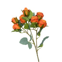 Ideas de nuevos productos a granel 7 cabezas de rosas pequeñas de copo de nieve de una sola rama flores de seda artificiales de rosas rojas blancas para bodas decoración del hogar regalos del día de San Valentín