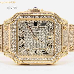 Nouveau produit mécanique VVS Iced Out Moisanite Wrist montre pour les hommes