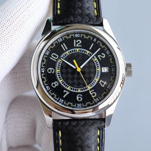 Nouveau produit, montre pour homme, mouvement avec le dernier mouvement mécanique, montre à coque en acier 316L, ceinture en cuir de veau italien, couture de couleur, boucle à aiguille assortie, taille de la montre 40 mm