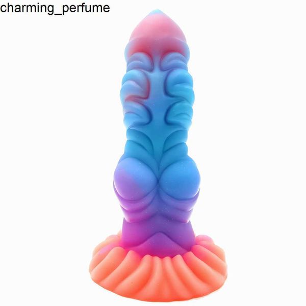 Nuevo producto Monster Silicone Realista Realista Conchos anal Anal Copa de succión Consolador de caballos Toys xxl consolador