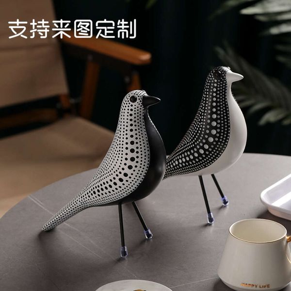 Nouveau produit à pois oiseau résine artisanat créatif salon, maison, décoration de bureau ornements