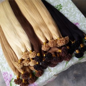 Nieuw Product Remy Pre Bond Haarverlenging Falt Tip Keratine Fusion Human Hair Extension Straight 20 Kleuren Beschikbaar 100 strengen 50g 70g 100g