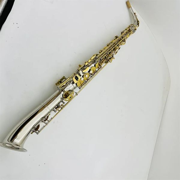 Saxophone Alto à Tube droit, nouveau produit, réglage Eb, Instruments à vent professionnels plaqués argent avec étui de saxophone, accessoires