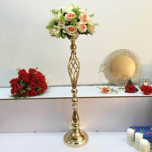 Nouveau produit ! Centres de table en métal, support floral doré, vase à fleurs doré senyu0373