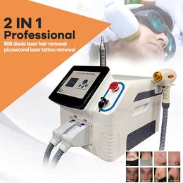 Desktop 2 In 1 multifunctionele schoonheidsmachine 808nm diode laser ontharing tattoo verwijdering q geschakeld nd yag huid verjonging