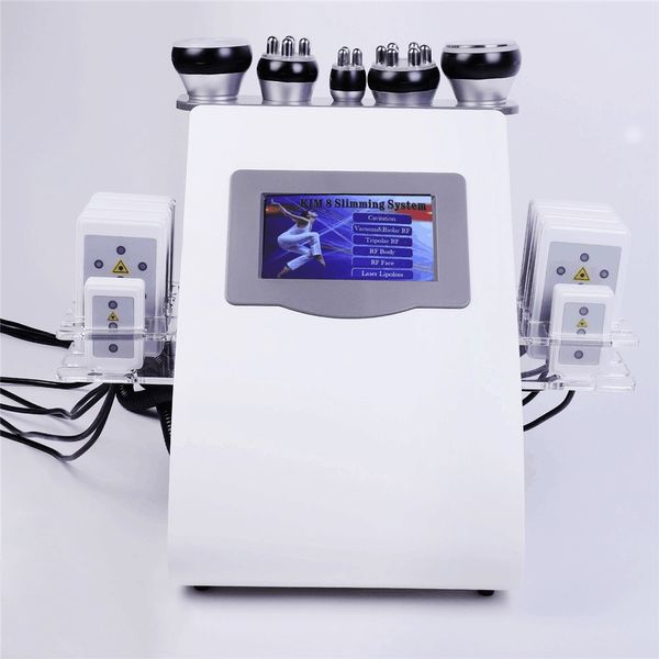 Machine à ultrasons d'usine 6 en 1 pour serrer la peau serrer ultrasonic cavitation vide radio fréquence mince machine pour le masseur de visage