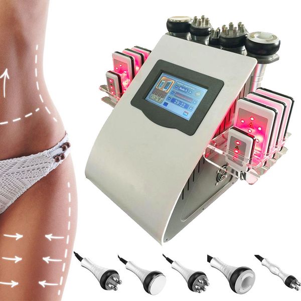 6 en 1 ultrasons cavitation vide radiofréquence diode laser graisse cellulite amincissant la machine pour spa