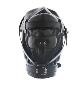 Nieuwe PU -hoofdkappen slavenkop maskers afneembaar gezichtsmasker bdsm bondage plezier masker seks speelgoed volwassen producten 3796628