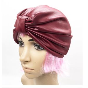 Nieuwe PU Indian Muslim Turban Cap Arabian Geplooid Hoeden voor Vrouwen 10pcs / lot