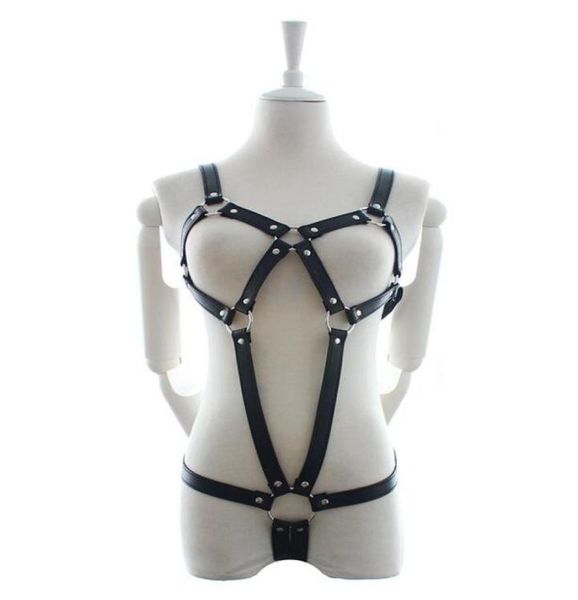 NOUVEAU COURTURE DE COURTURE DE PU BLACK FEMMES Vêtements de bondage adultes BDSM Games d'esclaves3569091