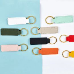 Nieuwe PU lederen sleutelhangers voor dames heren dubbelzijdig autosleutelhanger ringen tailleband portemonnee sleutelhouder sleutelhanger geschenken
