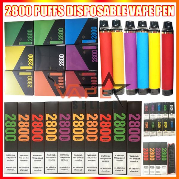 Puff Flex 2800 Puffs Kit de cigarettes jetables pour stylo vape E avec batterie 1500mAh Cartouche de pod 10 ml Grand kit de vapotage VS Air Bar Box