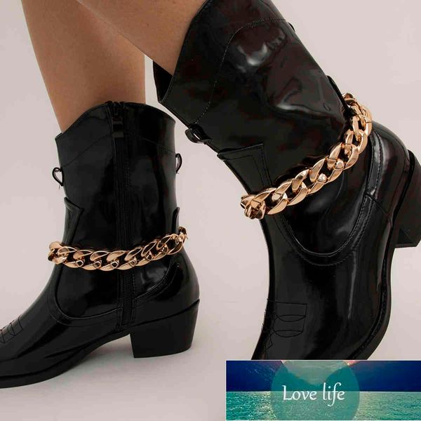 Nouveau Punk fer acrylique gros lien chaîne cheville pour femmes hommes Vintage Simple penser cheville Bracelet sur la jambe chaussures bijoux