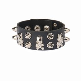 Nouveau bracelet en cuir Pun Punk Row Cuspidal Rivet PU pour femmes hommes Gothic Cosplay Bijoux charme