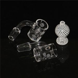 Nouveaux clous de banger de quartz pur fumant avec des bangers de bouchon de carburateur de bulle de verre mâle 14mm joint 90 degrés pour bangs DHL