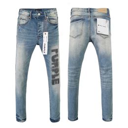 Nieuwe paarse merk jeans American High Street Polka Dot Gedrukte casual jeans