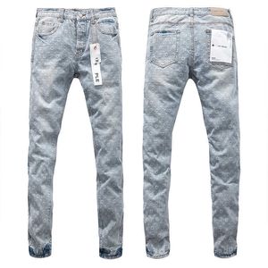 Nieuwe paarse merkjeans Amerikaanse high street trendy merk mode letter bedrukte broek