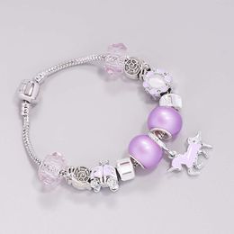 Nouveau Bracelet en perles de verre violet, bricolage, artisanat créatif, bijoux Panjia B301
