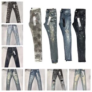 Nouveau pantalon de jean pourpre en denim pour hommes Designer Men Black Pantal