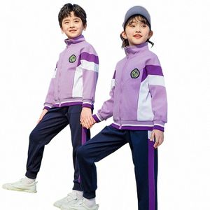 nieuwe paarse schooluniformenset voor buitensportkleding en klasuniformen voor basisschoolkinderen, kleuterschooluniformen.F1WR#