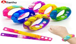 NOUVEAU!Bracelets en Silicone Push Bubble, jouets pour doigts, Puzzle, presse anti-Stress, anneau sensoriel teint par cravate, Gag Toys2884049