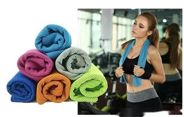 Toalla de hielo de enfriamiento de verano de PVA Toalla de yoga de gimnasio transpirable suave 6 colores disponibles