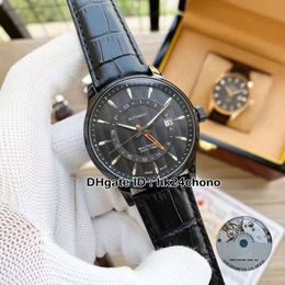 Nouveau boîtier en acier noir PVD Multifort M038.429.36.051.00 montre automatique pour homme cadran noir bracelet en cuir noir montres de sport pour hommes