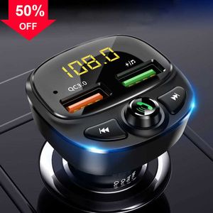 Nieuwe QC 3.0 Dual USB Fast Charger Auto Bluetooth-compatibel 5.0 Fm-zender Mp3-speler Car Kit TF Card adapter Handsfree Bellen