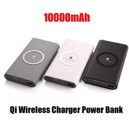 Nouveau chargeur sans fil Qi 10000mAh batterie Power Bank adaptateur de charge rapide pour téléphones intelligents Samsung Galaxy S20 S23 iPhone 14 13 12 11 Plus Pro Max avec boîte de vente au détail