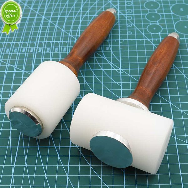 Nouveau QJH professionnel cuir sculpter marteau Nylon marteaux maillet manche en bois pour maroquinerie poinçon impression Percussion bricolage outil