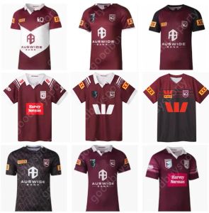 nieuwe QLD 2023 2024 QUEENSLAND MAROONS rugby jerseys STAAT VAN HERKOMST INDIGNEOUS TRAINING rugbyshirt Aangepaste naam en nummer