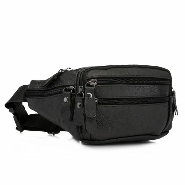 Nouvelle qualité en cuir hommes décontracté mode voyage taille ceinture Pack sac à bandoulière Design 7 