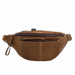 Nouvelle qualité en cuir hommes Casual Fi Brown Voyage Fanny Ceinture Sac Poitrine Pack Sling Sac Design Phe Case Pouch Mâle 203 T1uW #