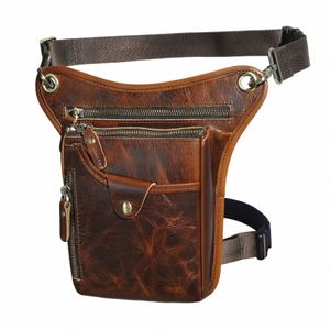 Nouveaux hommes en cuir de qualité Fi Petit Menger Cross Body Bag Design Voyage Fanny Ceinture Taille Pack Drop Leg Sac Pochette 211-5c w536 #