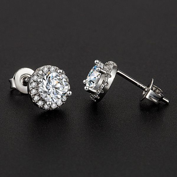 Nouvelle Qualité De Luxe Femmes Mode Ronde Amour Stud Classique Taille 925 En Argent Sterling Couple Cadeaux Designer Bijoux Boucles D'oreilles De Fiançailles En Gros