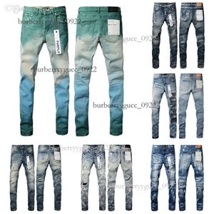 Nieuwe kwaliteit heren paarse designer noodlijdende gescheurde denim cargo voor heren high street fashion jeans