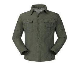 Nouveau séchage rapide en plein air hommes chemises respirant amovible vêtements Camisa Pesca sport pêche Trekking randonnée Clothing4709097