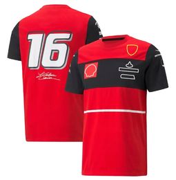 Costume de course F1, T-shirt personnalisé rouge, uniforme d'équipe à manches courtes, haut à revers à séchage rapide, nouvelle collection