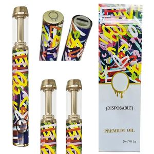 Nieuwe Rainbow California Honey Wegwerp Vape Pen Lege E-sigaretten 1 ml Gouden keramische spoelverstuivers 400 mah Oplaadbare batterij Ecig Dikke oliepatronen