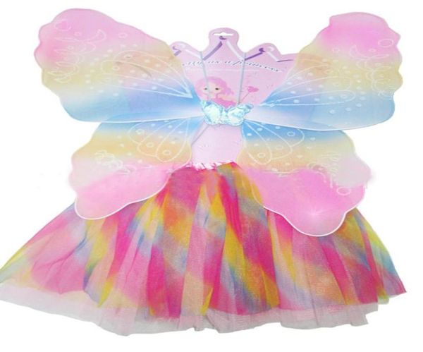 Nouveau arc-en-ciel couleur enfants jupe de danse robes de danse douce tutu robe ballet jupe 3 couches enfants peetkirt vêtements6257952