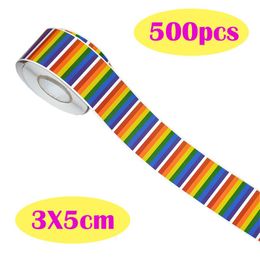Nieuwe regenboogvlag LGBT -sticker regenboogwandstickers voor kleding gay pride badges gezicht body stickers272s