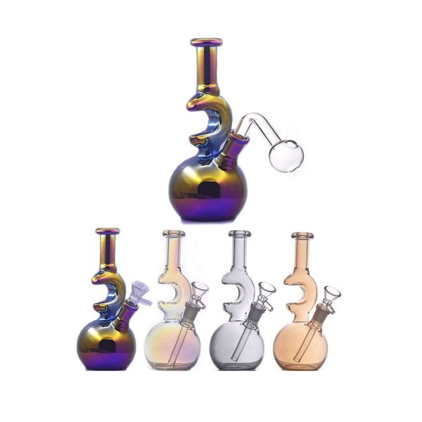 NOUVEAU Bong en verre arc-en-ciel Tuyaux d'eau Narguilés en verre épais Dab Rigs Tige inférieure Perc Beaker Ash Catcher Bong avec tuyau de brûleur à mazout en verre mâle de 14 mm Prix le moins cher